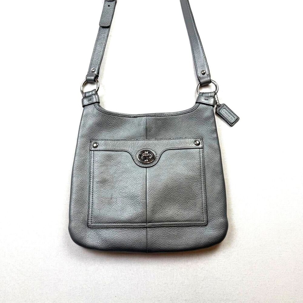 Vintage 90s Silver Coach Purse Penelope Cross Body Bag